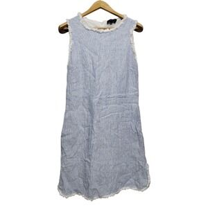 French Curve Womens M Dress ‎ A-Line 100% Linen Pockets Nautical Coastal